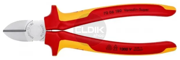 Knipex 70 06 180 Zijsnijtang verchr./comfort 180 mm VDE
