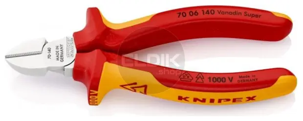 Knipex 70 06 140 Zijsnijtang verchr./comfort 140 mm VDE