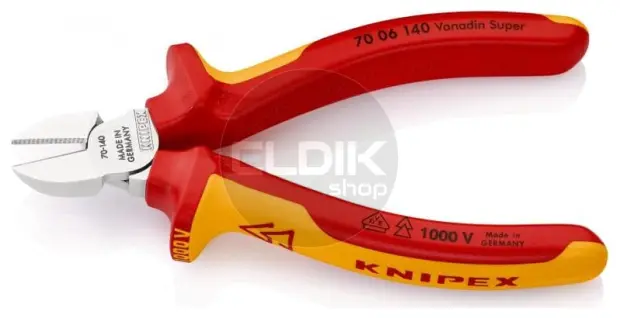 Knipex 70 06 140 Zijsnijtang verchr./comfort 140 mm VDE
