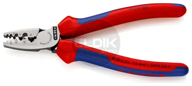 Knipex 97 72 180 Adereindhulstang | 0,25 – 16 mm²