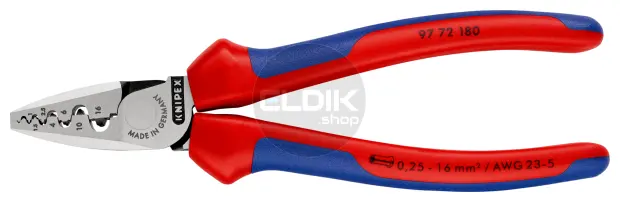 Knipex 97 72 180 Adereindhulstang | 0,25 – 16 mm²