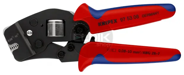 Knipex 97 53 08 Zelfinstellende krimptang voor adereindhulzen | met voorinvoering | 0,08 — 10 mm²