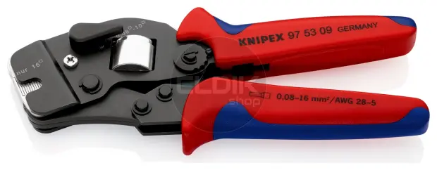 Knipex 97 53 09 Zelfinstellende krimptang voor adereindhulzen | met voorinvoering | 0,08 — 10 / 16 mm²