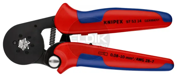 Knipex 97 53 14 Zelfstellende krimptang voor adereindhulzen | Zeskant persing 0,08 tot 16 mm²