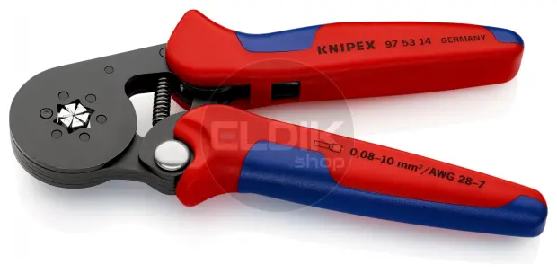 Knipex 97 53 14 Zelfstellende krimptang voor adereindhulzen | Zeskant persing 0,08 tot 16 mm²