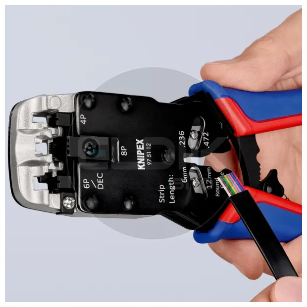 Knipex 97 51 12 UTP krimptang voor RJ10/11/12/45