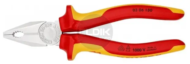 Knipex 03 06 180 Kombi-tang verchr./comfort VDE 180 mm