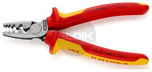 Knipex 97 78 180 Adereindhulstang VDE | 0,25 – 16 mm²