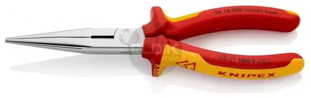 Knipex 26 16 200 Telefoontang recht + zijsn. 200 mm VDE