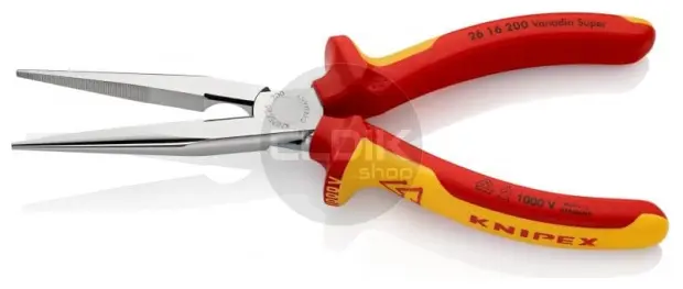 Knipex 26 16 200 Telefoontang recht + zijsn. 200 mm VDE