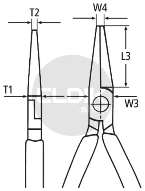 Knipex 26 16 200 Telefoontang recht + zijsn. 200 mm VDE