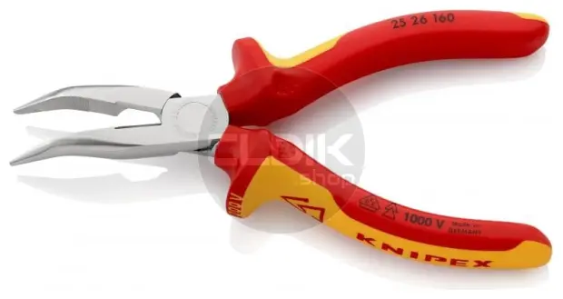 Knipex 25 26 160 Radiotang gebogen + zijsnij.160 mm VDE