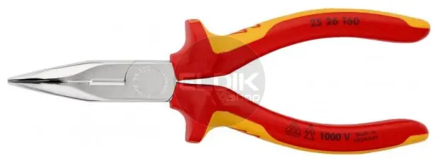 Knipex 25 26 160 Radiotang gebogen + zijsnij.160 mm VDE