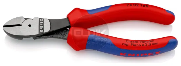 Knipex 74 02 160 Kracht-Zijsnijtang gep./comfort 160 mm