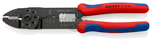 Knipex 97 22 240 Multifunctionele Krimptang voor Kabelschoenen 0,5–6,0 mm²