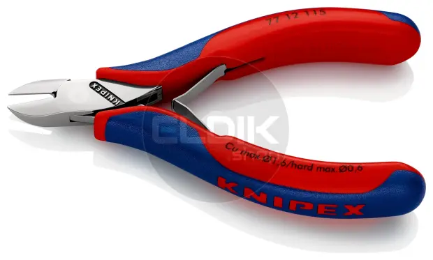 Knipex 77 12 115 Zijsnijtang ronde kop + draadklem 115 mm