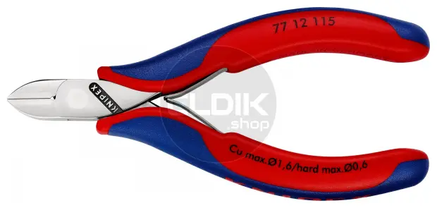 Knipex 77 12 115 Zijsnijtang ronde kop + draadklem 115 mm