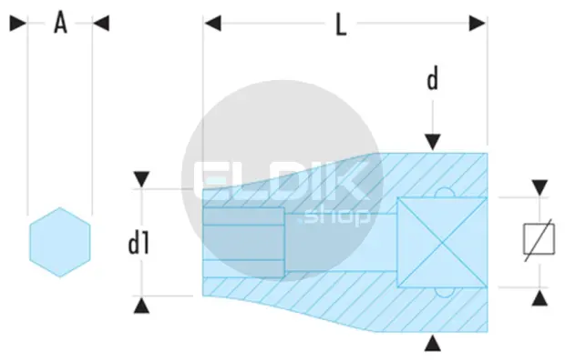Facom J.236 Bithouderdoppen 3/8' met borgveer 5/16