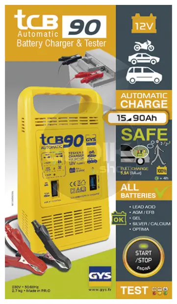 Gys TCB 90 AUTOMATIC Acculader 12V - 023260