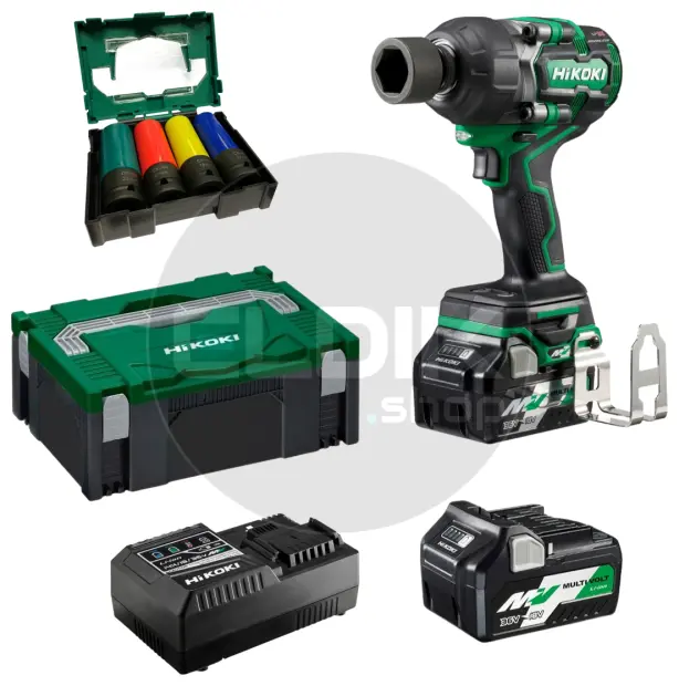 Hikoki WR36DEWRZ Accu slagmoersleutel - 36 V / 2 x 2.5Ah / 770 Nm / 1/2" - HSC II koffer + krachtdoppenset