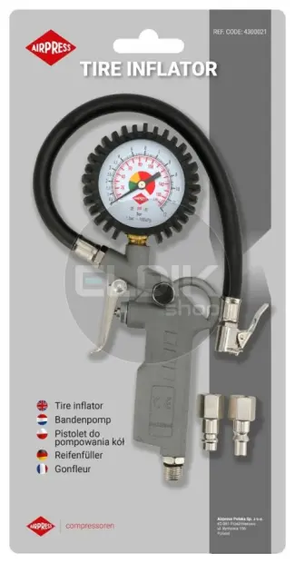 Airpress 4300021 Bandenpomp met insteeknippels 12 bar