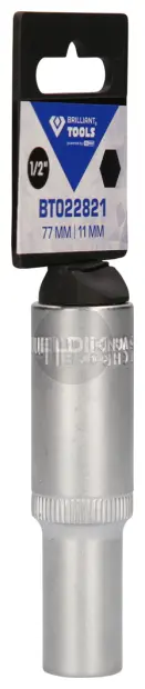 Brilliant Tools BT022829 1/2" zeskantdop, lange uitvoering, 19 mm