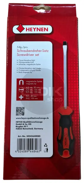 Heynen 50245640080 Schroevendraaierset Sleuf en Philips | 5-delig