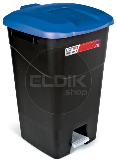 Tayg 60P Afvalcontainer met Voetpedaal - 60 Liter - blauw - 431029