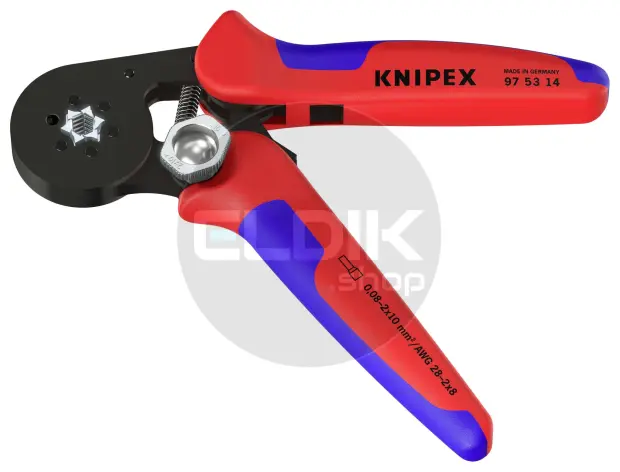 Knipex 97 53 14 Zelfstellende krimptang voor adereindhulzen | Zeskant persing 0,08 tot 16 mm²