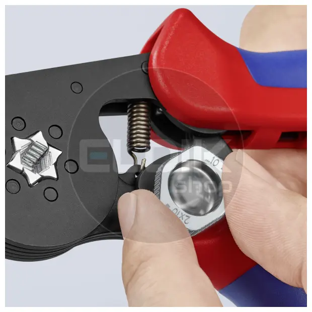 Knipex 97 53 14 Zelfstellende krimptang voor adereindhulzen | Zeskant persing 0,08 tot 16 mm²