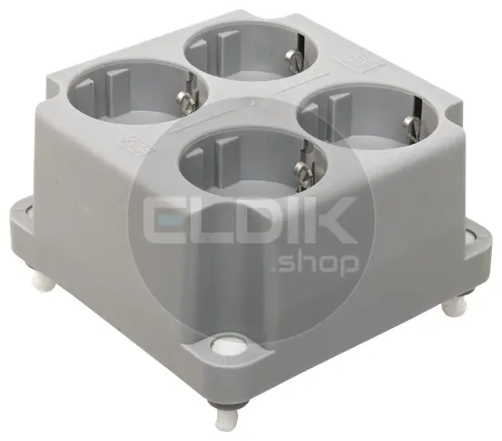 ABB 3640W4S Deksel voor dozen voor montage op de wand/plafond Hafobox Deksel t.b.v. 3640 met 4-voudige WCD, grijs