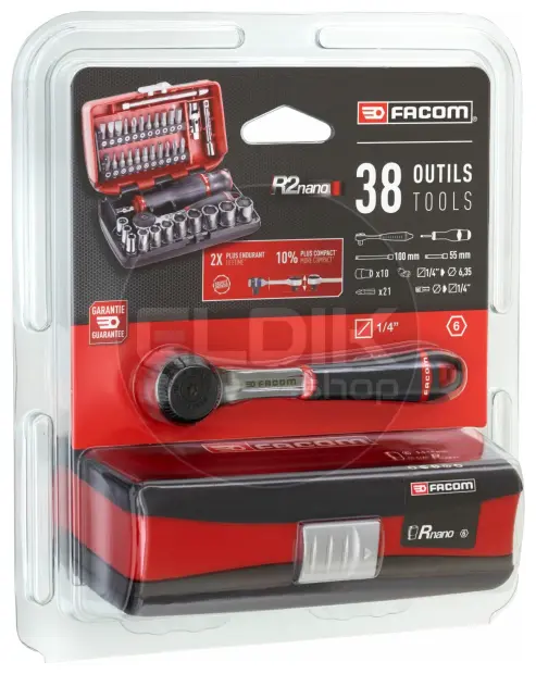 Facom R2NANOPB 38 Delige NANO Doppenset 1/4"