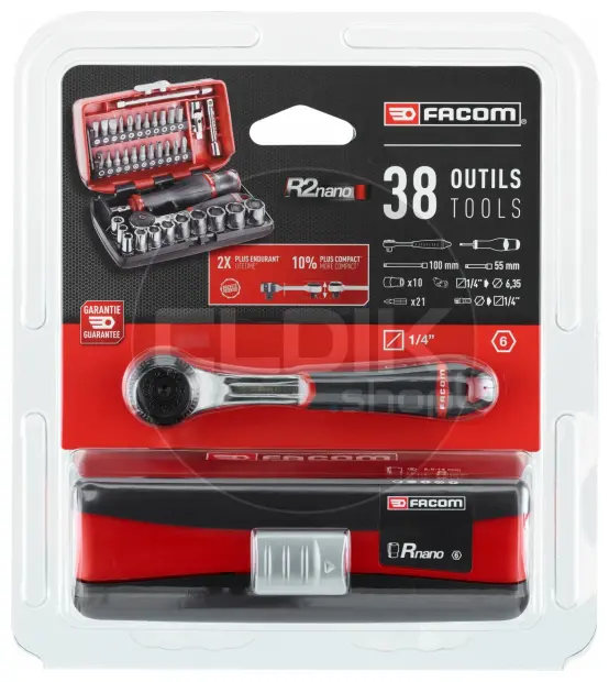 Facom R2NANOPB 38 Delige NANO Doppenset 1/4"