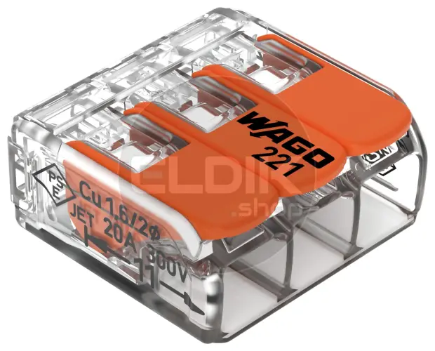 Wago 221-413 3V verbindingsklem t/m 4mm² soepel en massief