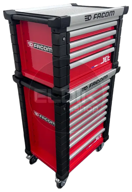 Facom JET Gereedschapswagen – 8 Laden met Opzetkast – M3 - Rood