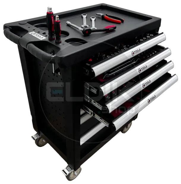 E-Tools 70459 154 Delige Gevulde Gereedschapswagen