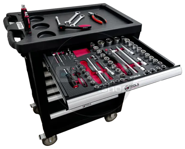 E-Tools 70459 154 Delige Gevulde Gereedschapswagen