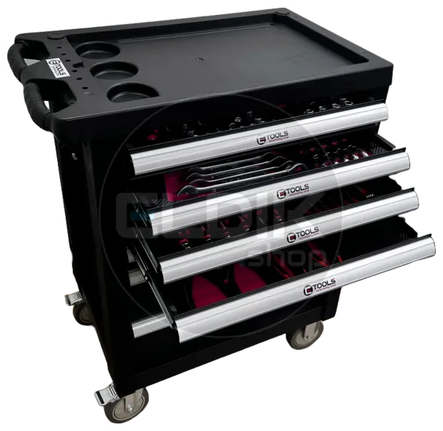 E-Tools 70459 154 Delige Gevulde Gereedschapswagen