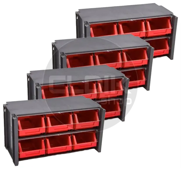 Tayg 306006/4 4 x Stapelbare Wandkast met Klep - 6 Bakken