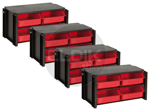 Tayg 304002/4 4 x Stapelbare Wandkast met Klep - 4 Bakken