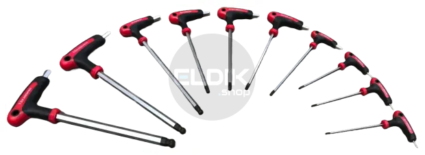 E-Tools 620541 10 delige inbussleutelset met T-greep