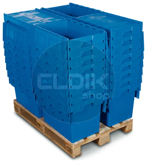 Tayg 6434-T Eurobox met Deksel L600 × B400 × H340 mm - Blauw - 266003