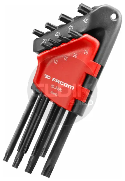 Facom 89.JP8AL 89.jp haakse inbussleutels torx lang in houder