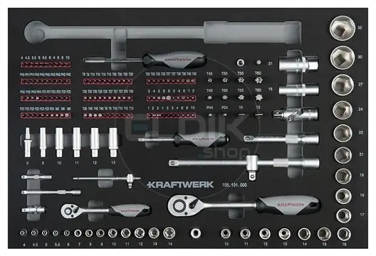 Kraftwerk 102.117.103 Gevulde Gereedschapswagen 7 Laden | 337-Delig in Foam inlay