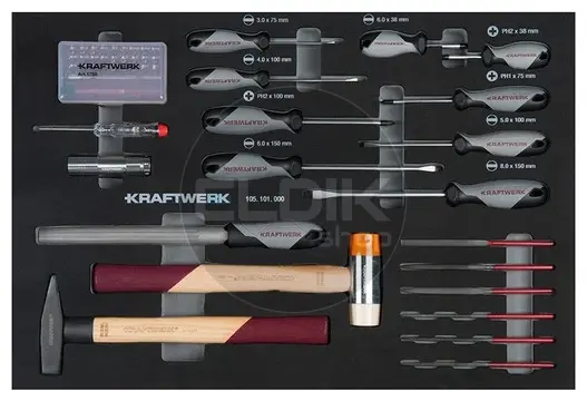 Kraftwerk 102.117.103 Gevulde Gereedschapswagen 7 Laden | 337-Delig in Foam inlay