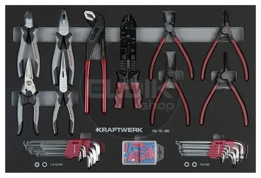 Kraftwerk 102.117.103 Gevulde Gereedschapswagen 7 Laden | 337-Delig in Foam inlay