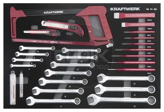 Kraftwerk 102.117.103 Gevulde Gereedschapswagen 7 Laden | 337-Delig in Foam inlay