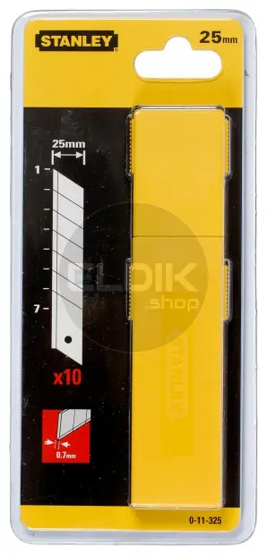 Stanley 0-11-325 Afbreekmesjes 25 mm  | 10 Delige Set