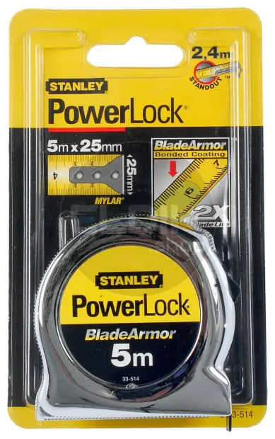 Stanley 0-33-514 Rolbandmaat Powerlock Blade Armor 5m - 25mm