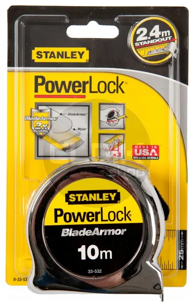 Stanley 0-33-532 Rolbandmaat Powerlock Blade Armor 10m - 25mm